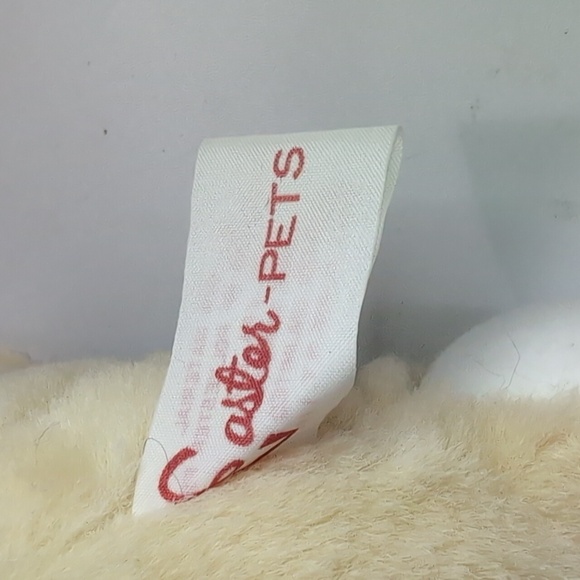 Easter Pets Yellow Rabbit Bunny holding flowers Plush Sits 9" tall - Picture 6 of 7